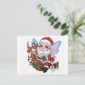 Een schattige feeërieke Sinterklaas met glanzende Briefkaart (Staand voorkant)