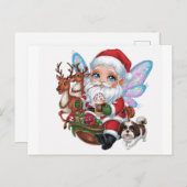 Een schattige feeërieke Sinterklaas met glanzende Briefkaart (Voorkant / Achterkant)
