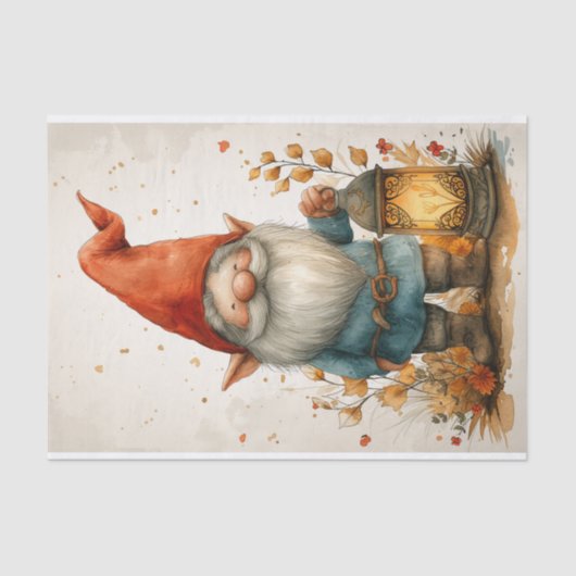 Een Schattige gnoom Tissuepapier (Voorkant)