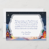 Een Schattige grillig kerstdorp bij nacht Feestdagenkaart (Achterkant)