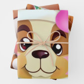 Een schattige hamster in cartoon-stijl inpakpapier vel (In situ)