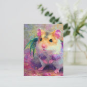 Een schattige hamsterdraak briefkaart (Staand voorkant)