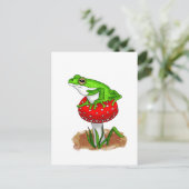 Een schattige Hand getrokken kikker op een grillig Briefkaart (Staand voorkant)