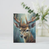 Een Schattige Hert met een kroon Briefkaart (Staand voorkant)