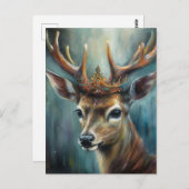 Een Schattige Hert met een kroon Briefkaart (Voorkant / Achterkant)