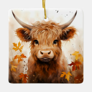 Een Schattige Highland Koe Series Design 1 Keramisch Ornament