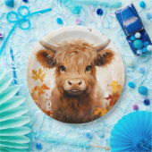 Een Schattige Highland Koe Series Design 1 Papieren Bordje (Feest)