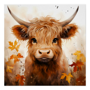 Een Schattige Highland Koe Series Design 1 Perfect Poster