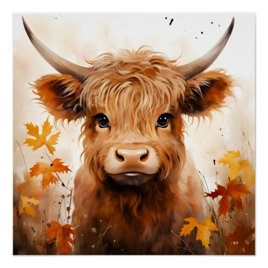 Een Schattige Highland Koe Series Design 1 Perfect Poster (Voorkant)