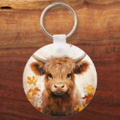 Een Schattige Highland Koe Series Design 1 Sleutelhanger (Voorkant)