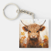 Een Schattige Highland Koe Series Design 1 Sleutelhanger (voorkant)