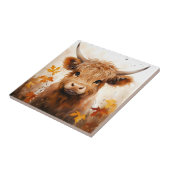 Een Schattige Highland Koe Series Design 1 Tegeltje (Zijkant)