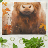 Een Schattige Highland Koe Series Design 1 Theedoek (Gevouwen)