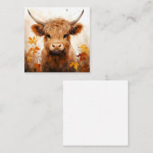 Een Schattige Highland Koe Series Design 1 Vierkante Visitekaartje (Voorkant / Achterkant)