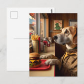 Een schattige hond bij het Diner Briefkaart (Voorkant / Achterkant)