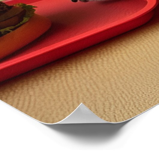 Een schattige hond bij het Diner Poster (Hoek)