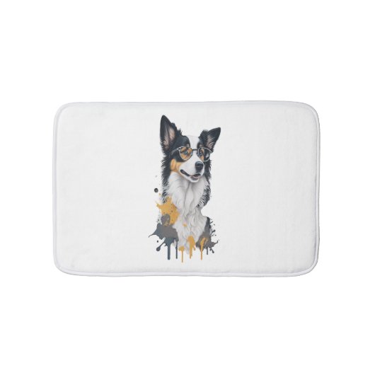 Een schattige hond Border Collie Badmat (Voorkant)
