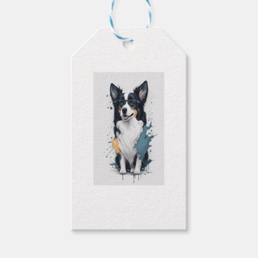 Een schattige hond Border Collie Cadeaulabel (Voorkant)