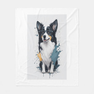 Een schattige hond Border Collie Fleece Deken