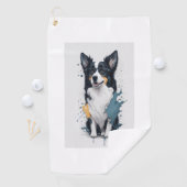 Een schattige hond Border Collie Golfhanddoek (Insitu)