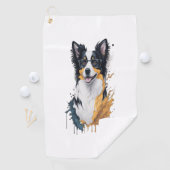 Een schattige hond Border Collie Golfhanddoek (Insitu)