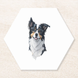 Een schattige hond Border Collie Kartonnen Onderzetters