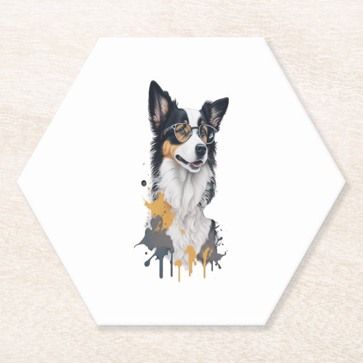 Een schattige hond Border Collie Kartonnen Onderzetters (Voorkant)