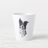 Een schattige hond Border Collie Latte Mok (Voorkant)