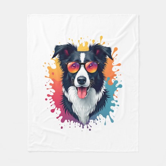 Een schattige hond Border Collie [RB#10009] Fleece Deken (Voorkant)
