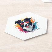 Een schattige hond Border Collie [RB#10009] Kartonnen Onderzetters (Schuin)