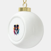 Een schattige hond Border Collie [RB#10009] Keramische Bal Ornament (Rechts)