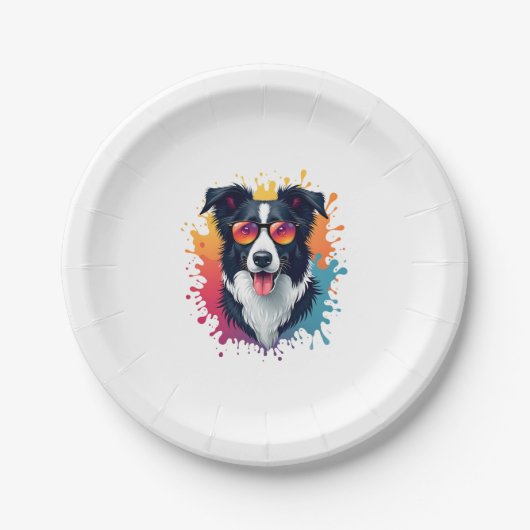 Een schattige hond Border Collie [RB#10009] Papieren Bordje (Voorkant)