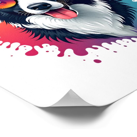 Een schattige hond Border Collie [RB#10009] Poster (Hoek)