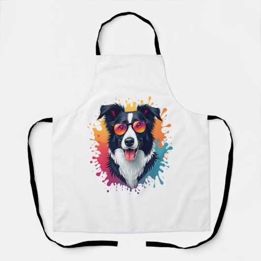 Een schattige hond Border Collie [RB#10009] Schort (Voorkant)