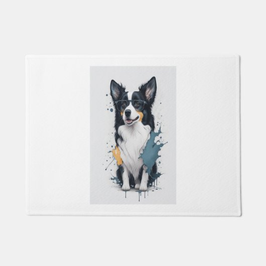 Een schattige hond Border Collie [RB#10011] Deurmat (Voorkant)
