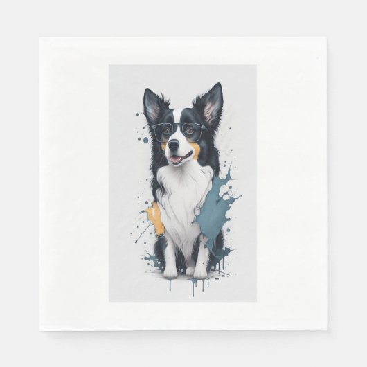 Een schattige hond Border Collie [RB#10011] Servet (Voorkant)