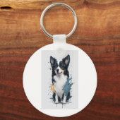 Een schattige hond Border Collie [RB#10011] Sleutelhanger (Voorkant)