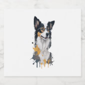 Een schattige hond Border Collie Sparkling Wijnetiket (Enkel label)