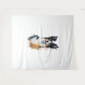 Een schattige hond Border Collie Wandkleed (Voorkant (horizontaal))