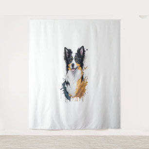 Een schattige hond Border Collie Wandkleed