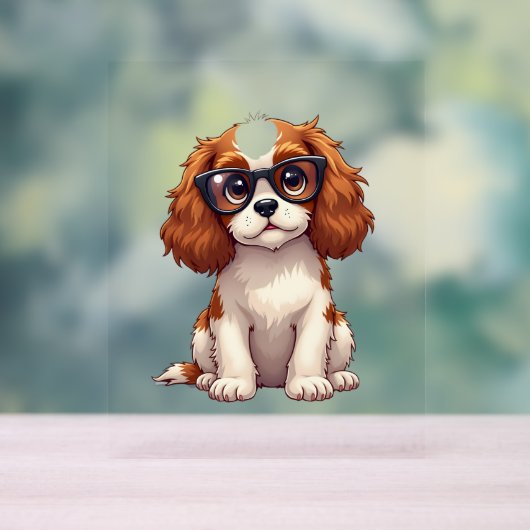 Een schattige hond King Charles Spaniel Acryl Bord (Neutraal)