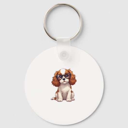 Een schattige hond King Charles Spaniel COPY Sleutelhanger (Voorkant)