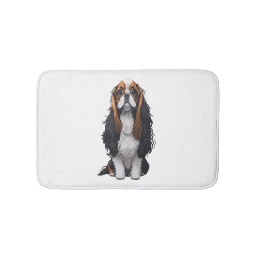 Een schattige hond koning Charles Spaniel Badmat (Voorkant)