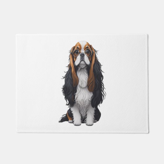 Een schattige hond koning Charles Spaniel Deurmat (Voorkant)