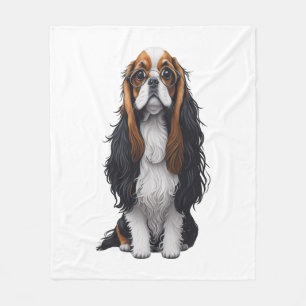 Een schattige hond koning Charles Spaniel Fleece Deken