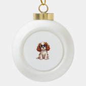 Een schattige hond koning Charles Spaniel Keramische Bal Ornament (Voorkant)