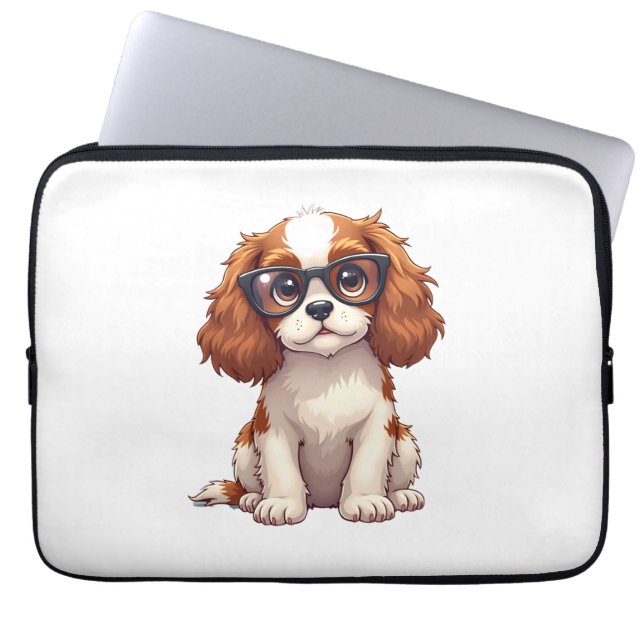 Een schattige hond koning Charles Spaniel Laptop Sleeve (Voorkant)