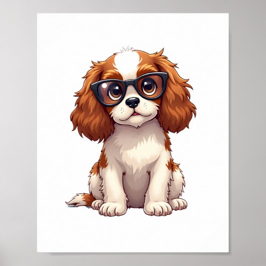 Een schattige hond koning Charles Spaniel Poster (Voorkant)