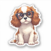 Een schattige hond koning Charles Spaniel Sticker (Voorkant)