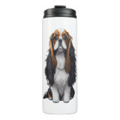 Een schattige hond koning Charles Spaniel Thermosbeker (Voorkant)